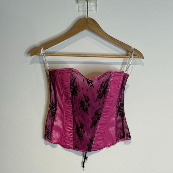 Candy Pink Lace Corset - Picture 3 of 5